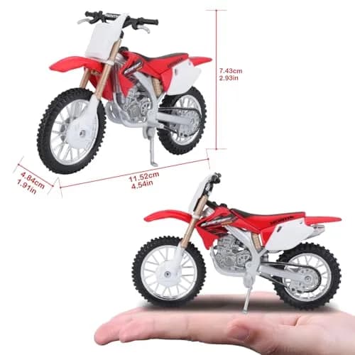 Bburago Honda CRF450 Motorbike 1:18 Scale Red | Detailed Die-Cast Replica Collectible Model thumbnail 7