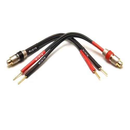 WJSTN RCA to 2mm Pin Banana Plug Adapter 6 inches | High-Quality Audio Connector for Home & Car thumbnail 1