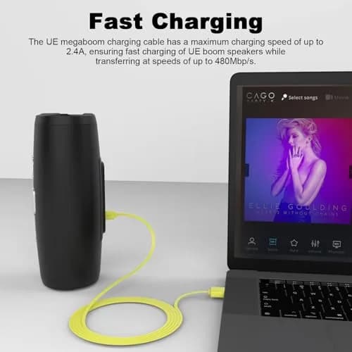 Zosvoses Micro USB Charging Cord for UE Wonderboom 3 & Megaboom 3 | 4ft Yellow thumbnail 5