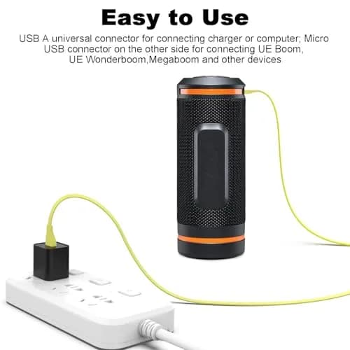 Zosvoses Micro USB Charging Cord for UE Wonderboom 3 & Megaboom 3 | 4ft Yellow thumbnail 7