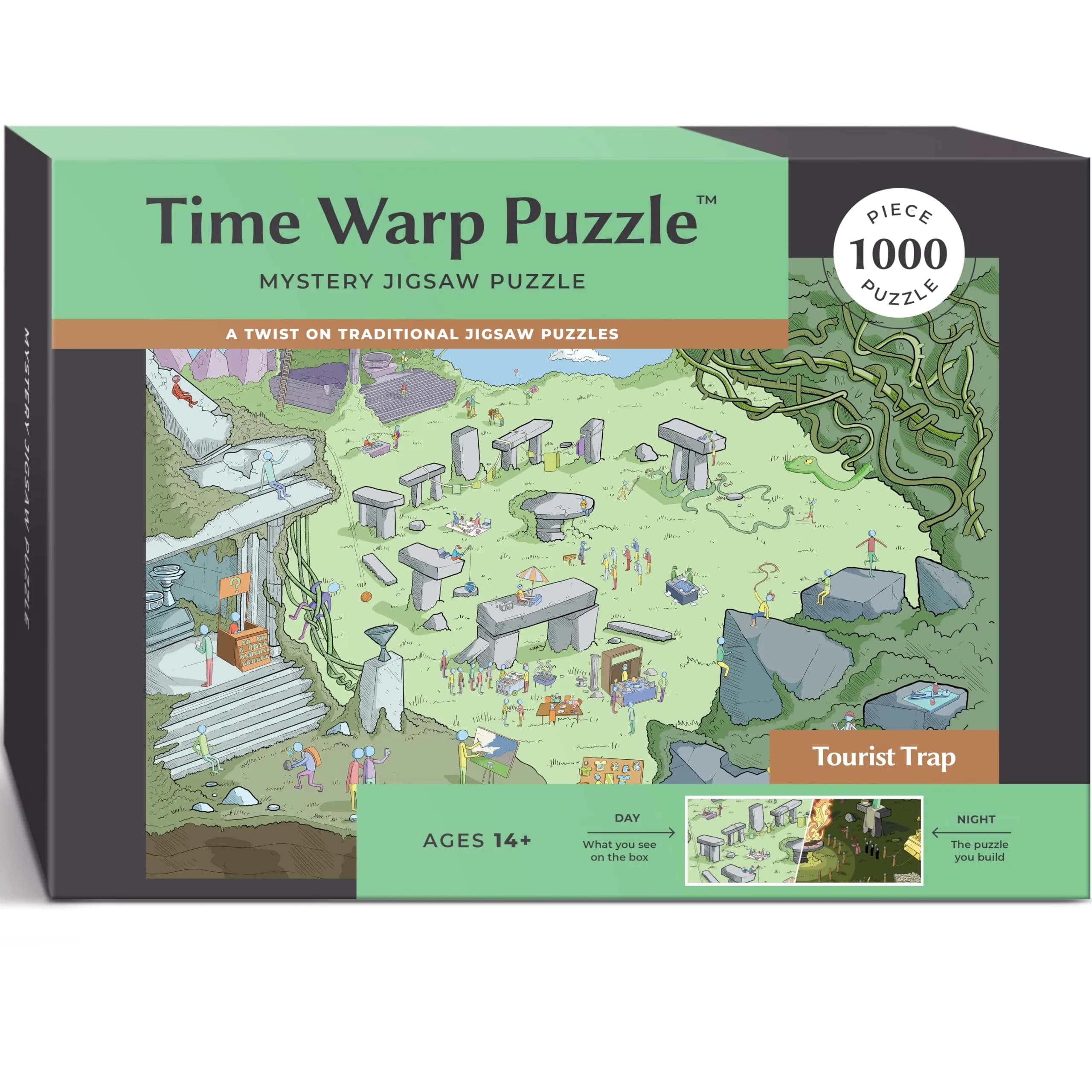 da Vinci's Room Time Warp Puzzle – Purrfect Party 1000 Piece Jigsaw Puzzle | 52.2 x 46.3 cm (20.5 x 18.2 inches) — 1000 pieces, 26.625 x 19.25 inches