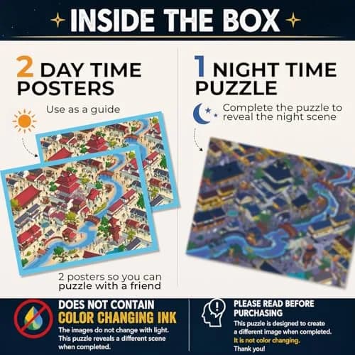 da Vinci's Room Time Warp Puzzle – Obon Festival - 1000 Piece Jigsaw Puzzle for Adults | Night Scene Challenge with Obon Spirits thumbnail 3