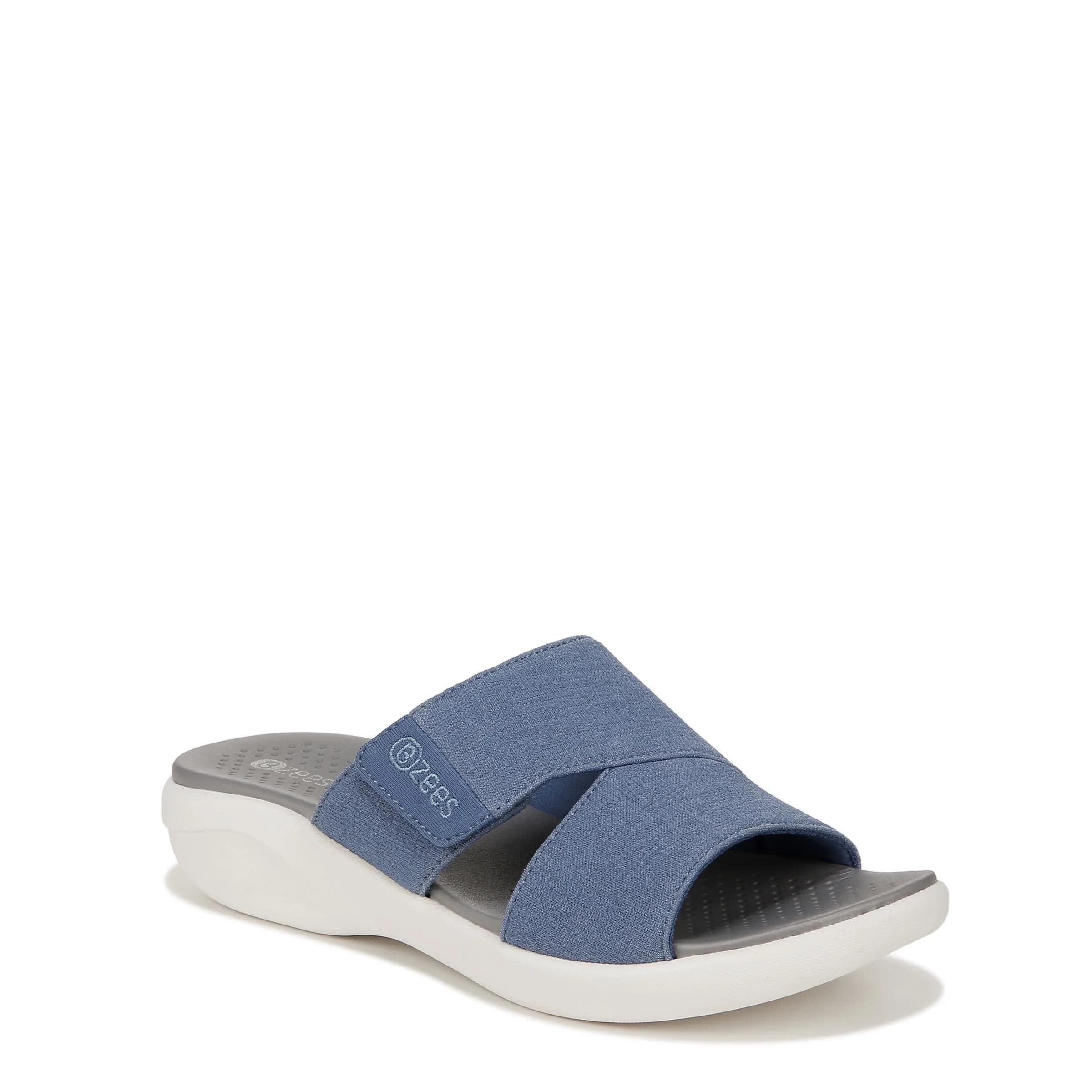 LifeStride Carefree Machine Washable Wedge Sandal Blue | Casual Slip-On Comfort