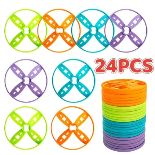 pamexin Outside Toys for Kids Ages 4-8 | 24 Discs Outdoor Play Set with Launchers thumbnail 4