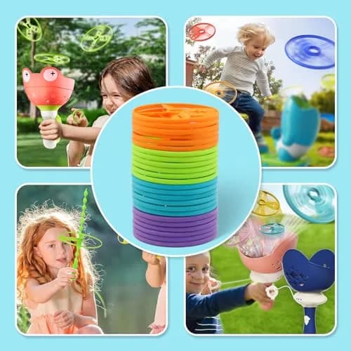 pamexin Outside Toys for Kids Ages 4-8 | 24 Discs Outdoor Play Set with Launchers thumbnail 5