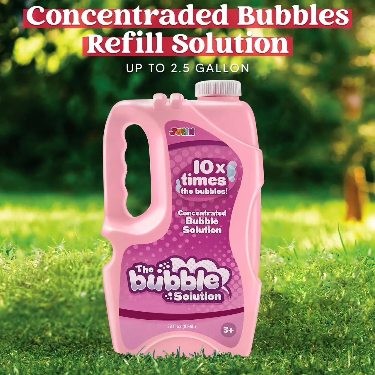 JOYIN Pink Bubble Solution Refill (32 oz / 946 ml) | Concentrated Formula for Machines & Wands - view 2