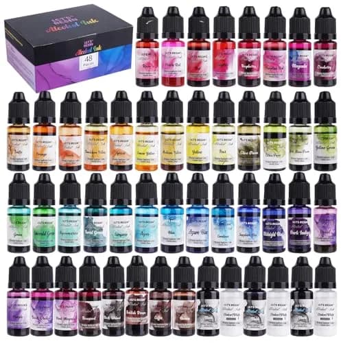 LET'S RESIN Concentrated Alcohol Ink Set 48 Colors (10ml/0.35oz Each) | Vibrant, Highly Pigmented for Resin Art thumbnail 1