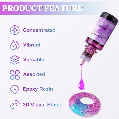 LET'S RESIN Concentrated Alcohol Ink Set 48 Colors (10ml/0.35oz Each) | Vibrant, Highly Pigmented for Resin Art thumbnail 2