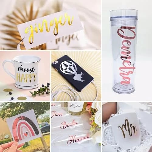 HTVRONT Champagne Gold Matte Vinyl Roll 12" x 10FT (305cm) | Permanent Adhesive for Crafts & Decals thumbnail 6