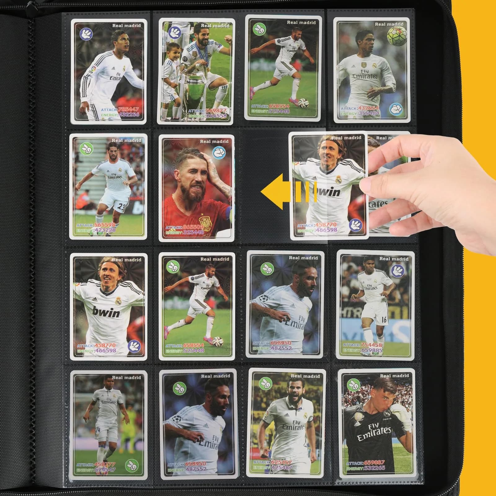 GERMUN 16 Pocket Diamond Black Card Binder with Zipper - 1024 Card Capacity, Acid-Free & PVC-Free Storage - view 4