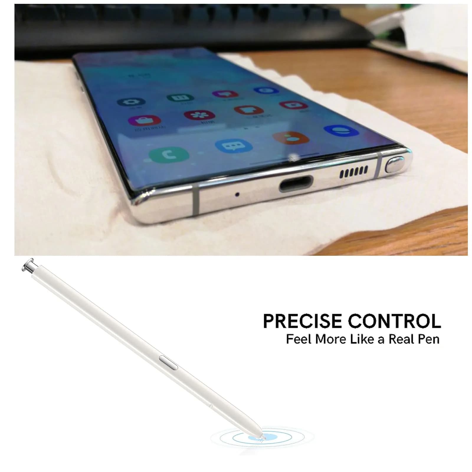 Alovexiong White S Pen Stylus for Samsung Galaxy Note 10 & Note 10+ | 4096 Pressure Levels - view 5