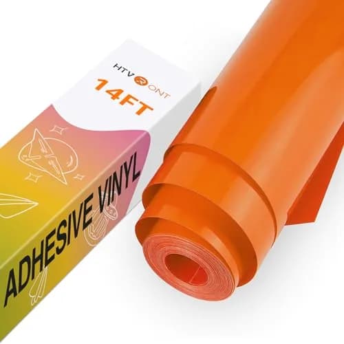 HTVRONT Glossy Orange Permanent Vinyl Roll 3.65m (12" x 14FT) | Easy Cut, Weed & Transfer for Crafts thumbnail 1