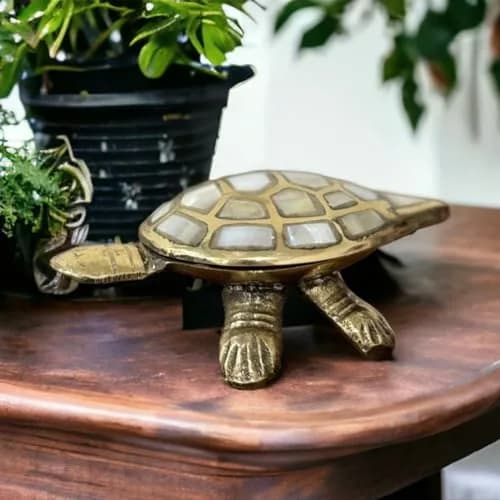 DIVE DECOR Feng Shui Brass Tortoise Figurine | Longevity, Wealth & Prosperity Symbol (1.5 cm H x 4 cm L x 2.5 cm W) thumbnail 5