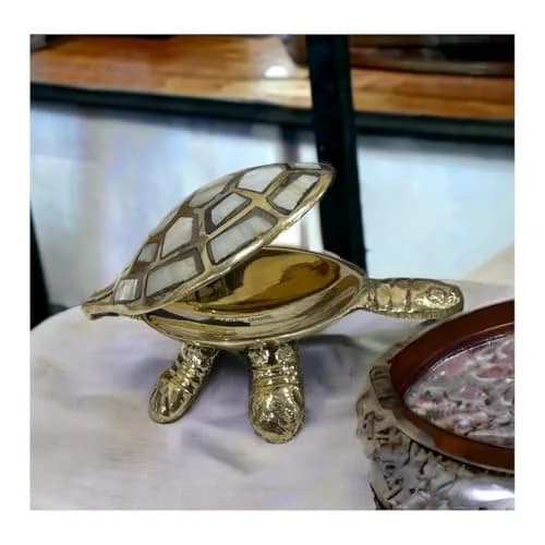 DIVE DECOR Feng Shui Brass Tortoise Figurine | Longevity, Wealth & Prosperity Symbol (1.5 cm H x 4 cm L x 2.5 cm W) thumbnail 1