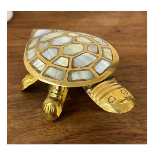 DIVE DECOR Feng Shui Brass Tortoise Figurine | Longevity, Wealth & Prosperity Symbol (1.5 cm H x 4 cm L x 2.5 cm W) thumbnail 2