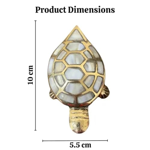 DIVE DECOR Feng Shui Brass Tortoise Figurine | Longevity, Wealth & Prosperity Symbol (1.5 cm H x 4 cm L x 2.5 cm W) thumbnail 3