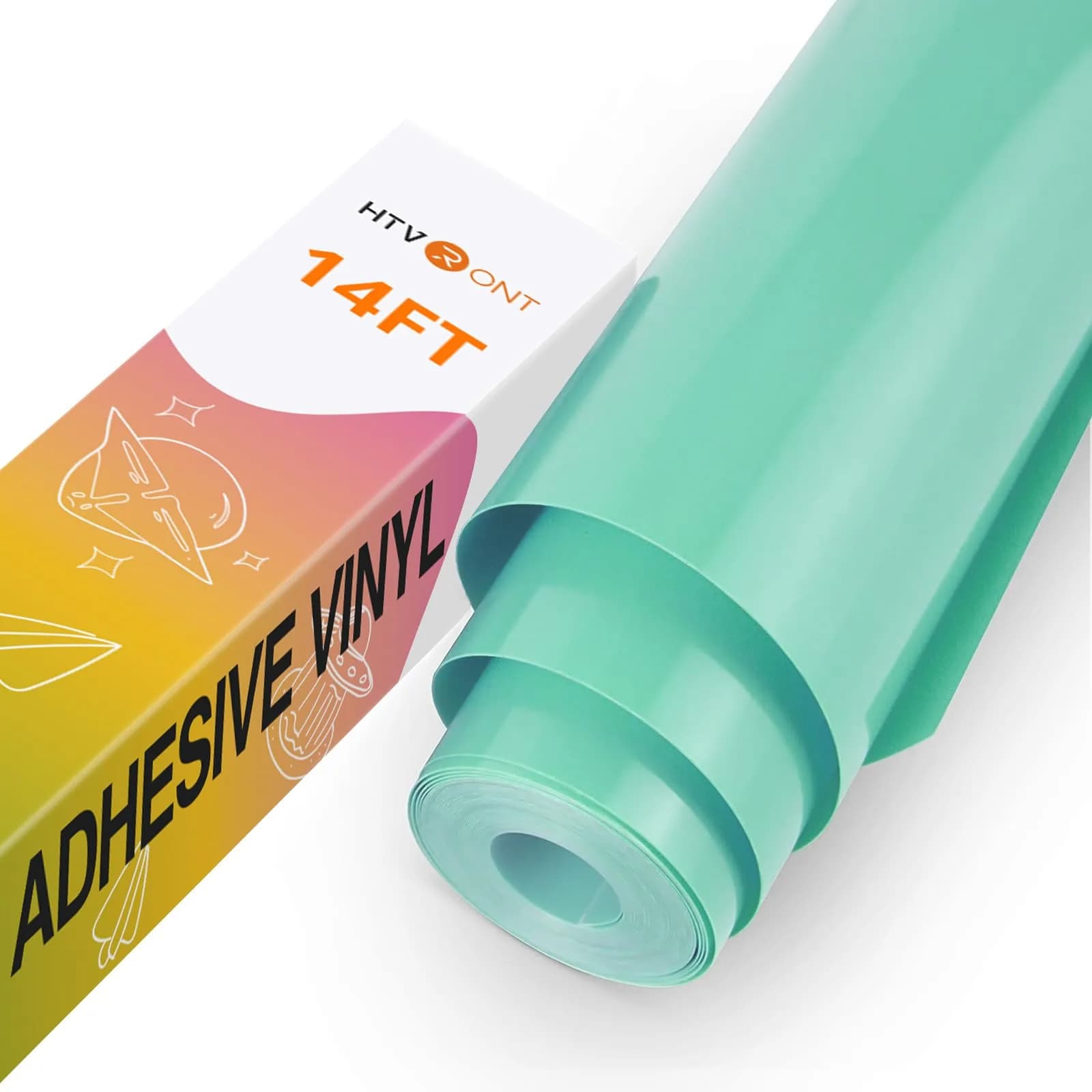 HTVRONT Glossy Mint Permanent Vinyl Roll 14 FT (372 sq ft) | Waterproof & Easy Weed for Crafts - main product image