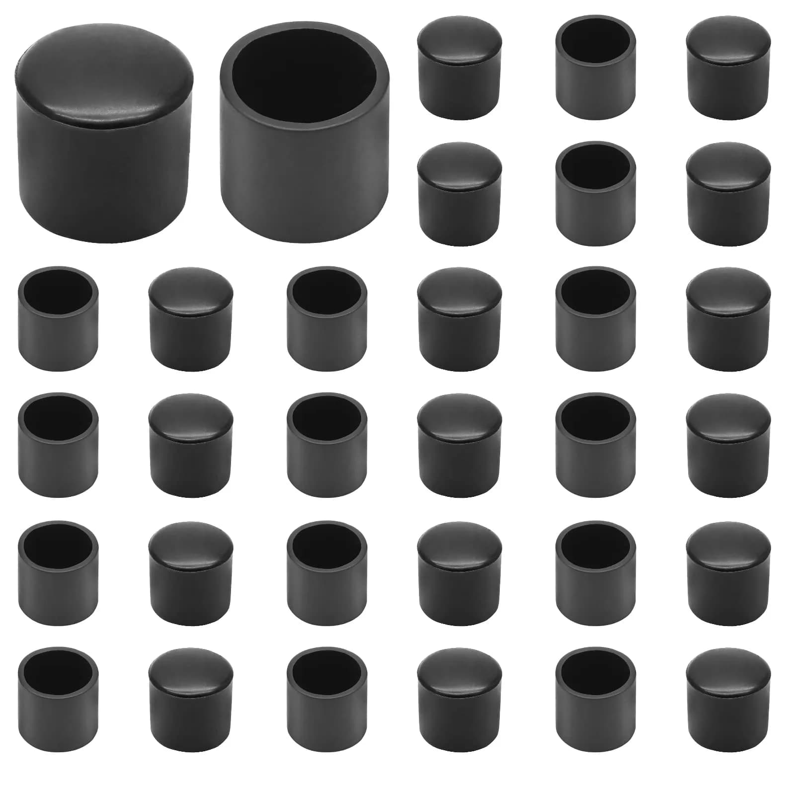 Auvotuis Black PVC Chair Leg Tips 16mm (0.63 Inch) Diameter | Protects Floors & Furniture - view 7