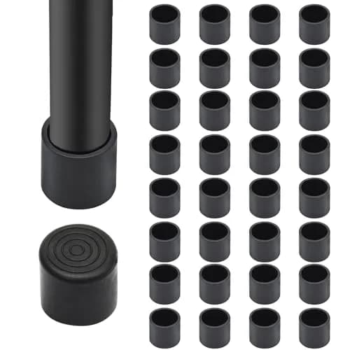 Auvotuis Black PVC Chair Leg Tips 32Pcs (22mm / 0.87 Inch) | Protects Floors from Scratches & Noise thumbnail 1