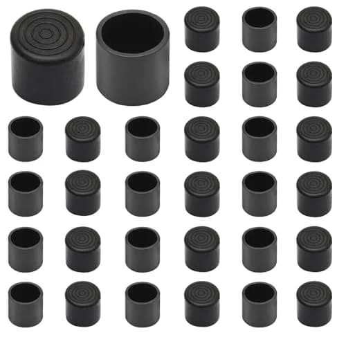 Auvotuis Black PVC Chair Leg Tips 32Pcs (22mm / 0.87 Inch) | Protects Floors from Scratches & Noise thumbnail 7
