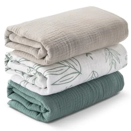 LYRICHOM BABY Muslin Swaddle Blankets 3 Pack | Breathable Organic Cotton for Newborns thumbnail 1
