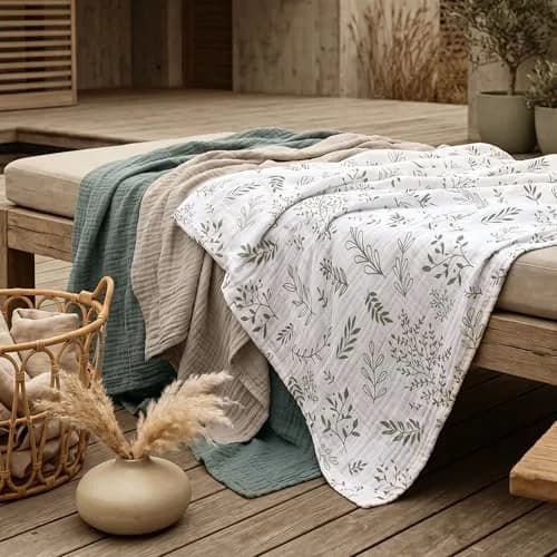 LYRICHOM BABY Muslin Swaddle Blankets 3 Pack | Breathable Organic Cotton for Newborns thumbnail 6