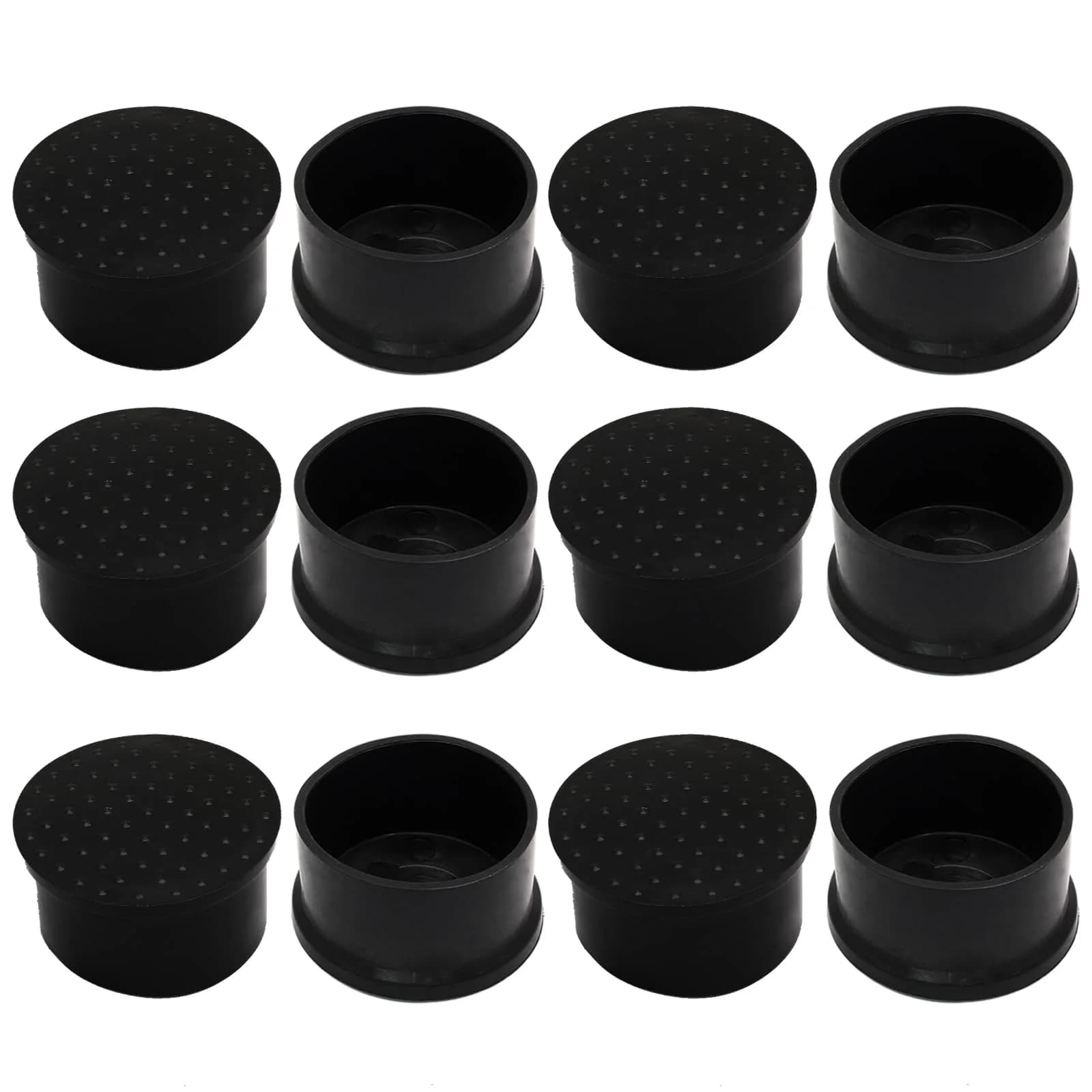Auvotuis Black PVC Chair Leg Tips 48mm (1.89 Inch) | Protects Floors & Reduces Noise - view 7
