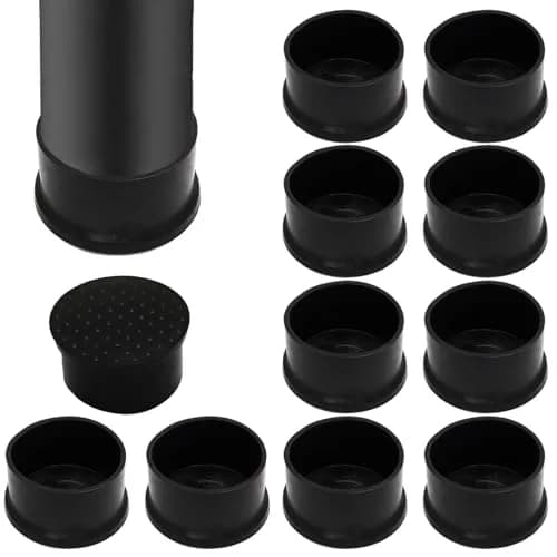 Auvotuis Black PVC Chair Leg Tips 48mm (1.89 Inch) | Protects Floors & Reduces Noise thumbnail 1