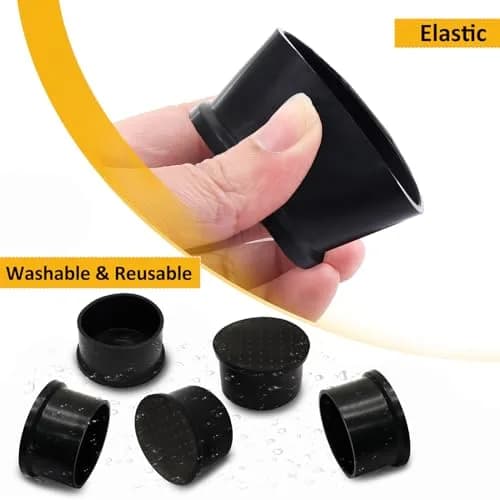 Auvotuis Black PVC Chair Leg Tips 48mm (1.89 Inch) | Protects Floors & Reduces Noise thumbnail 3