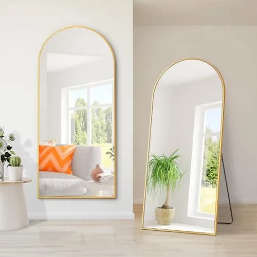Dolonm 65x22 Inch Arch Full Length Mirror | Modern Standing Floor Mirror for Living Room & Bedroom thumbnail 2