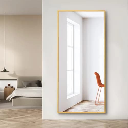 Dolonm 65x22 Inch Full Length Mirror | Modern Standing Floor Mirror for Living Room, Bedroom, Bathroom, Hallway, Gold Frame thumbnail 1