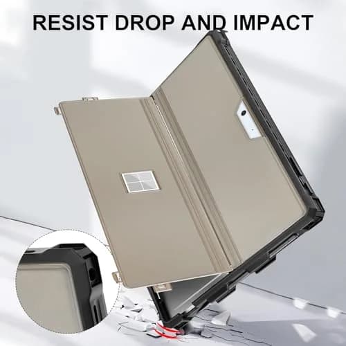 YORUNOHOSHI 12.3" Surface Pro Rugged Cover Case with Pen Holder | Translucent Black thumbnail 3