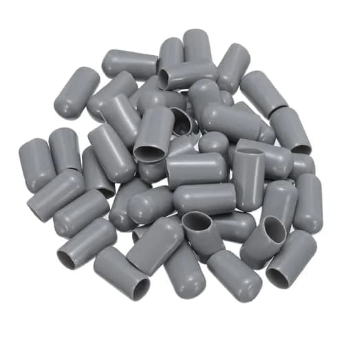 uxcell Rubber End Caps 10mm | Vinyl PVC Round Tube Bolt Cover Protectors Grey thumbnail 1