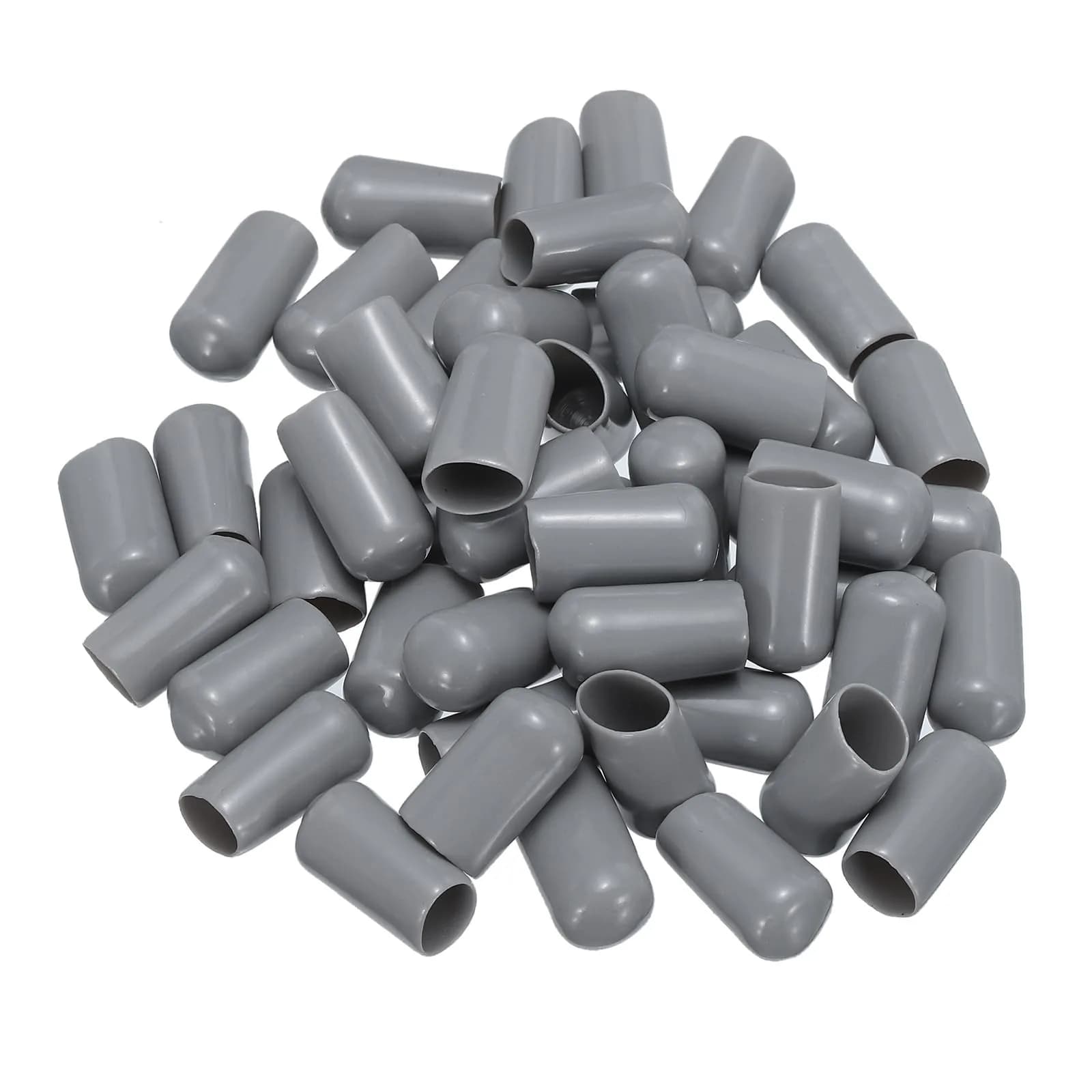 uxcell Rubber End Caps 10mm | Vinyl PVC Round Tube Bolt Cover Protectors Grey - main product image