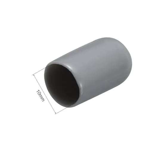 uxcell Rubber End Caps 10mm | Vinyl PVC Round Tube Bolt Cover Protectors Grey thumbnail 3