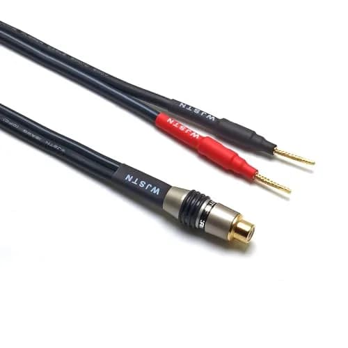 WJSTN RCA Speaker Adapter - 6 Inch Flex Pin Banana Plugs to RCA Female Audio Cable | Heavy Duty, 2 Pack thumbnail 4