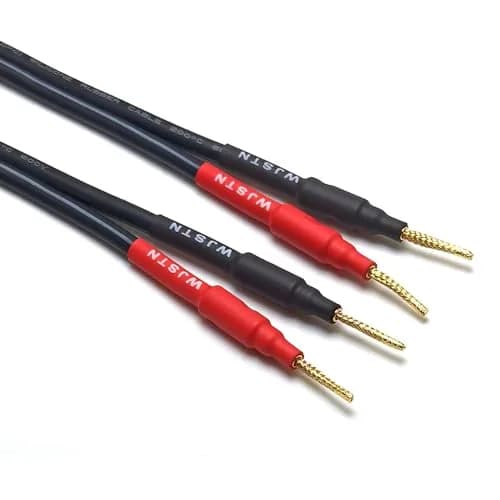 WJSTN RCA Speaker Adapter - 6 Inch Flex Pin Banana Plugs to RCA Female Audio Cable | Heavy Duty, 2 Pack thumbnail 5