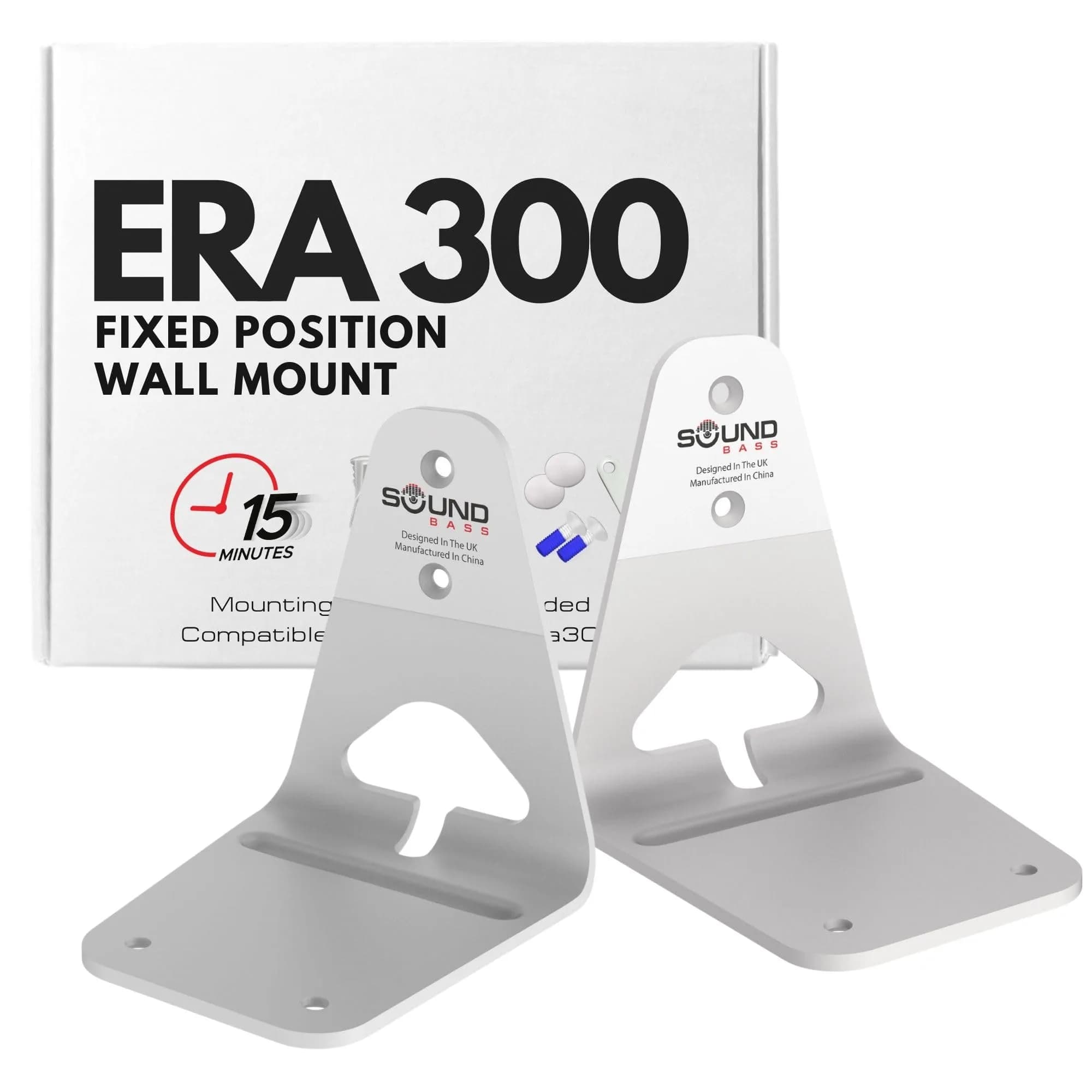 Sound Bass ERA300 Wall Mount Bracket Twin Pack White | Low Profile Space Saving Design - main product image