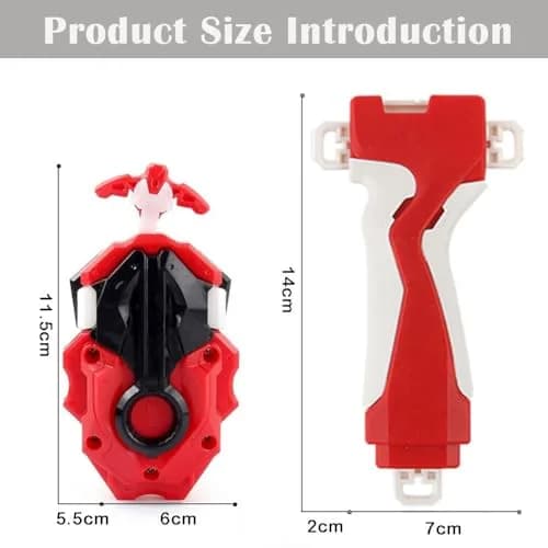 Battbeyle Red Spinning Toy Top Launcher and Grip Set | ASTM-Tested for Kids 6+ thumbnail 6