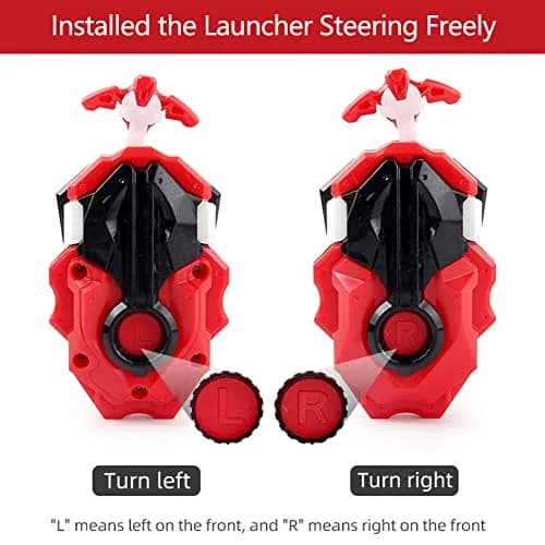 Battbeyle Red Spinning Toy Top Launcher and Grip Set | ASTM-Tested for Kids 6+ thumbnail 2