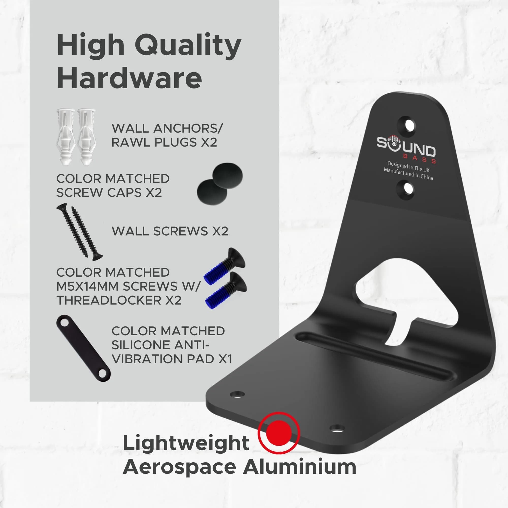 Sound Bass ERA300 Wall Mount Bracket Black Single Unit | Low Profile Mount for Sonos ERA 300 Speaker - view 5