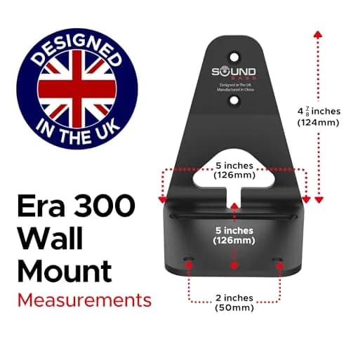 Sound Bass ERA300 Wall Mount Bracket Black Single Unit | Low Profile Mount for Sonos ERA 300 Speaker thumbnail 6