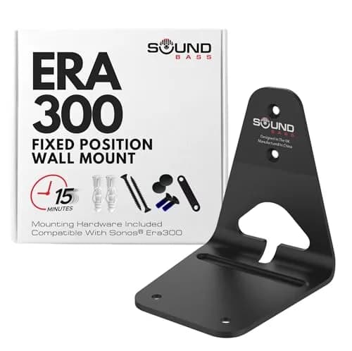 Sound Bass ERA300 Wall Mount Bracket Black Single Unit | Low Profile Mount for Sonos ERA 300 Speaker thumbnail 1