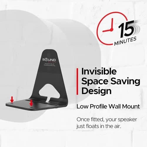Sound Bass ERA300 Wall Mount Bracket Black Single Unit | Low Profile Mount for Sonos ERA 300 Speaker thumbnail 3