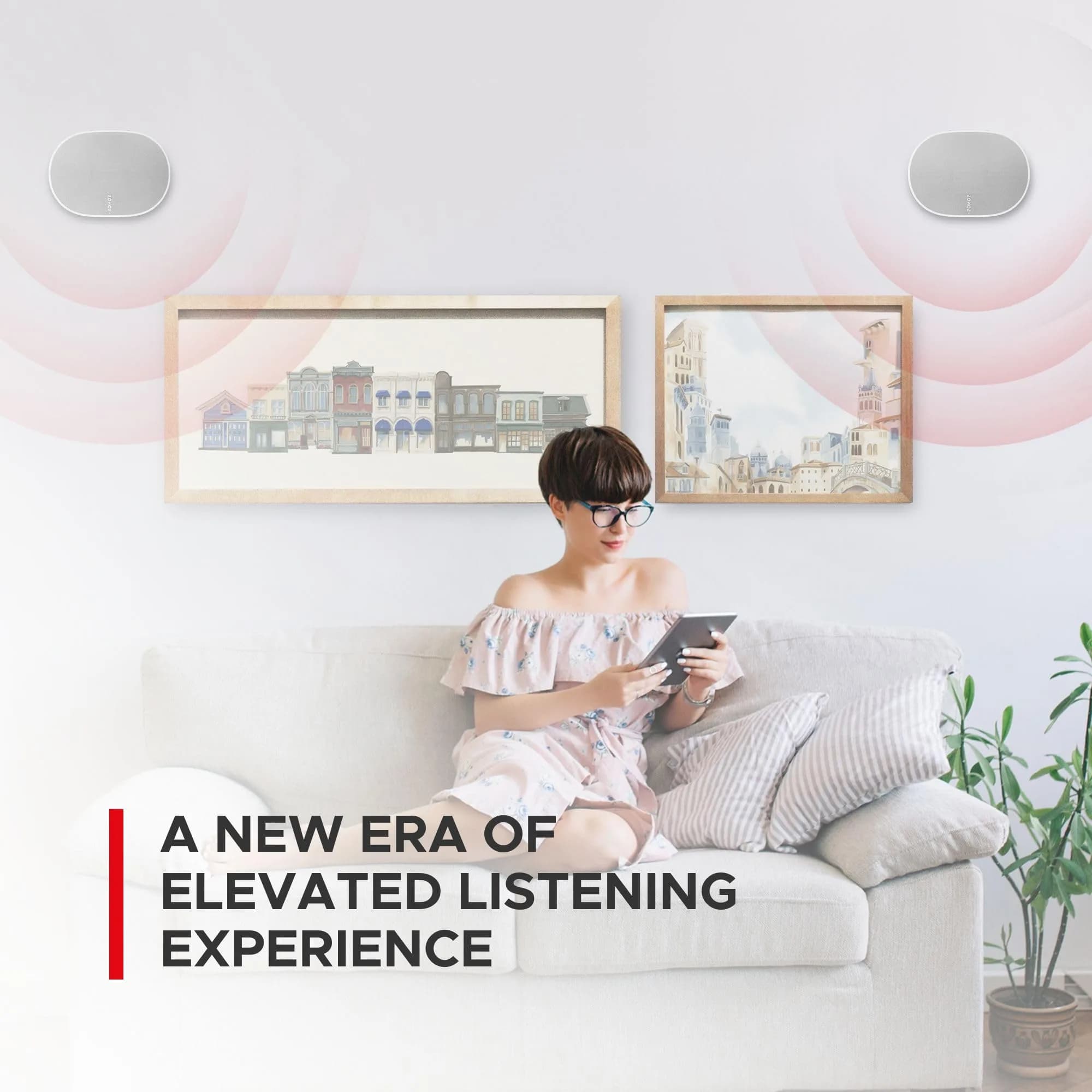 Sound Bass ERA300 Wall Mount Bracket White Single Unit | Low Profile Design for Sonos ERA 300 Speaker - view 4