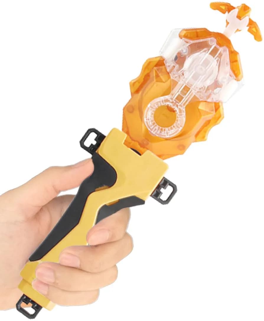 Battbeyle Golden Left Right Spin String Launcher Grip with Handle for Bey Burst Series | ASTM-Tested ABS Toy - main product image