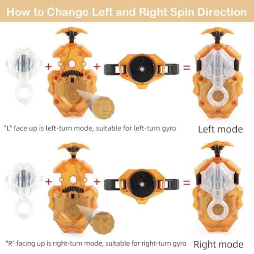 Battbeyle Golden Left Right Spin String Launcher Grip with Handle for Bey Burst Series | ASTM-Tested ABS Toy thumbnail 3