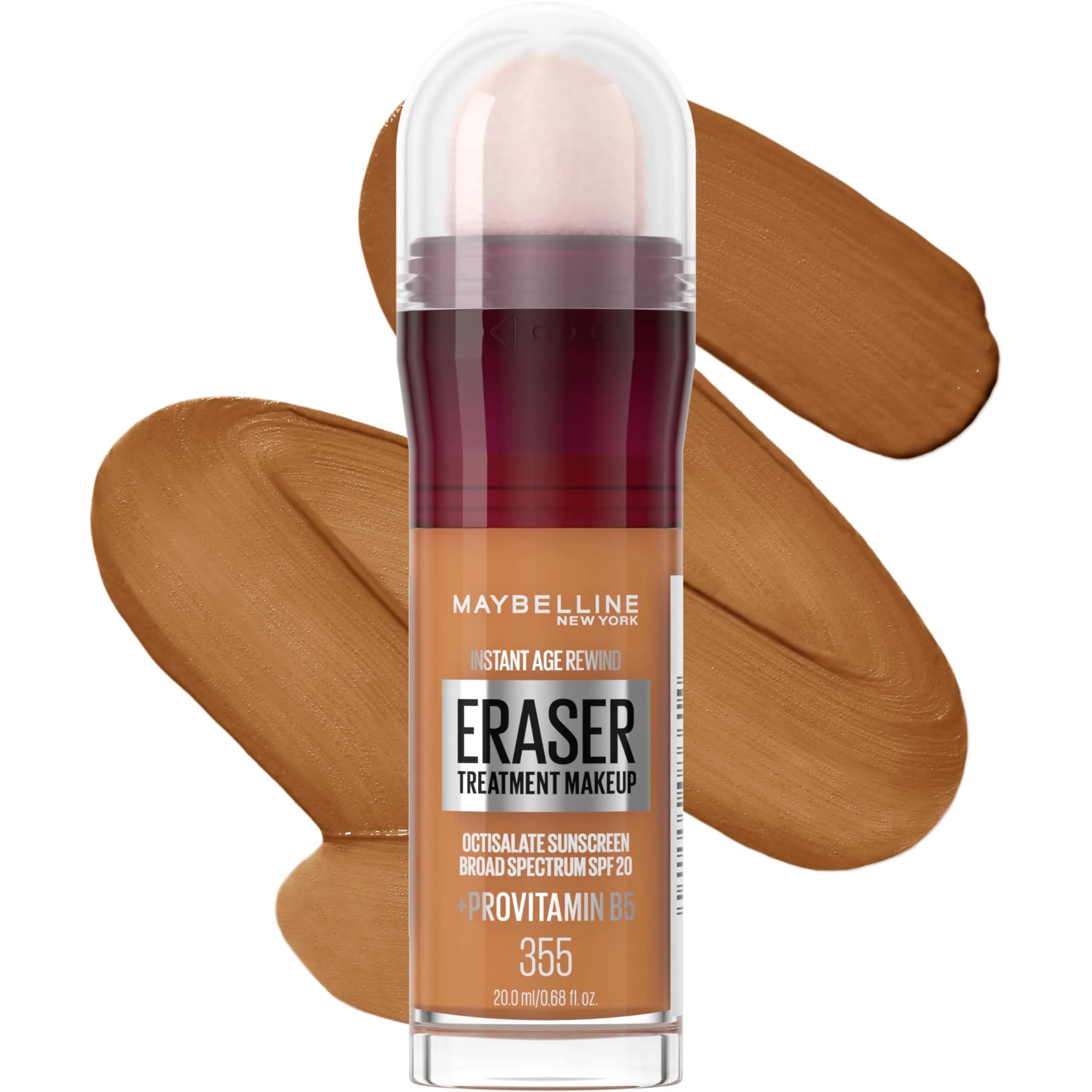 Maybelline Instant Age Rewind Eraser Foundation 355 (Caramel) with SPF 20 & ProVitamin B5 - main product image