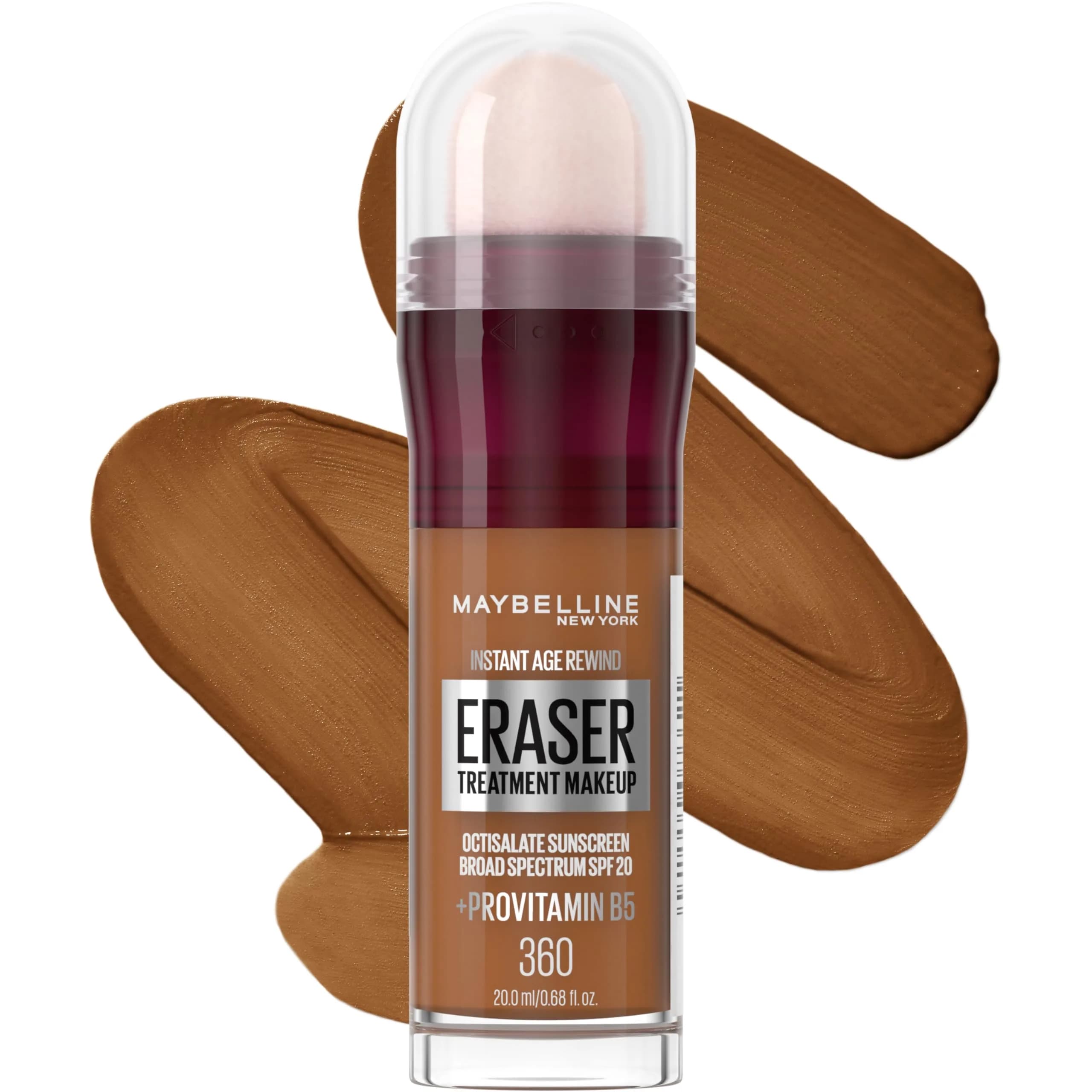 Maybelline Instant Age Rewind Eraser Foundation 360, 0.68 fl oz (20.12 ml) | Blurs Aging Signs with SPF 20 - main product image