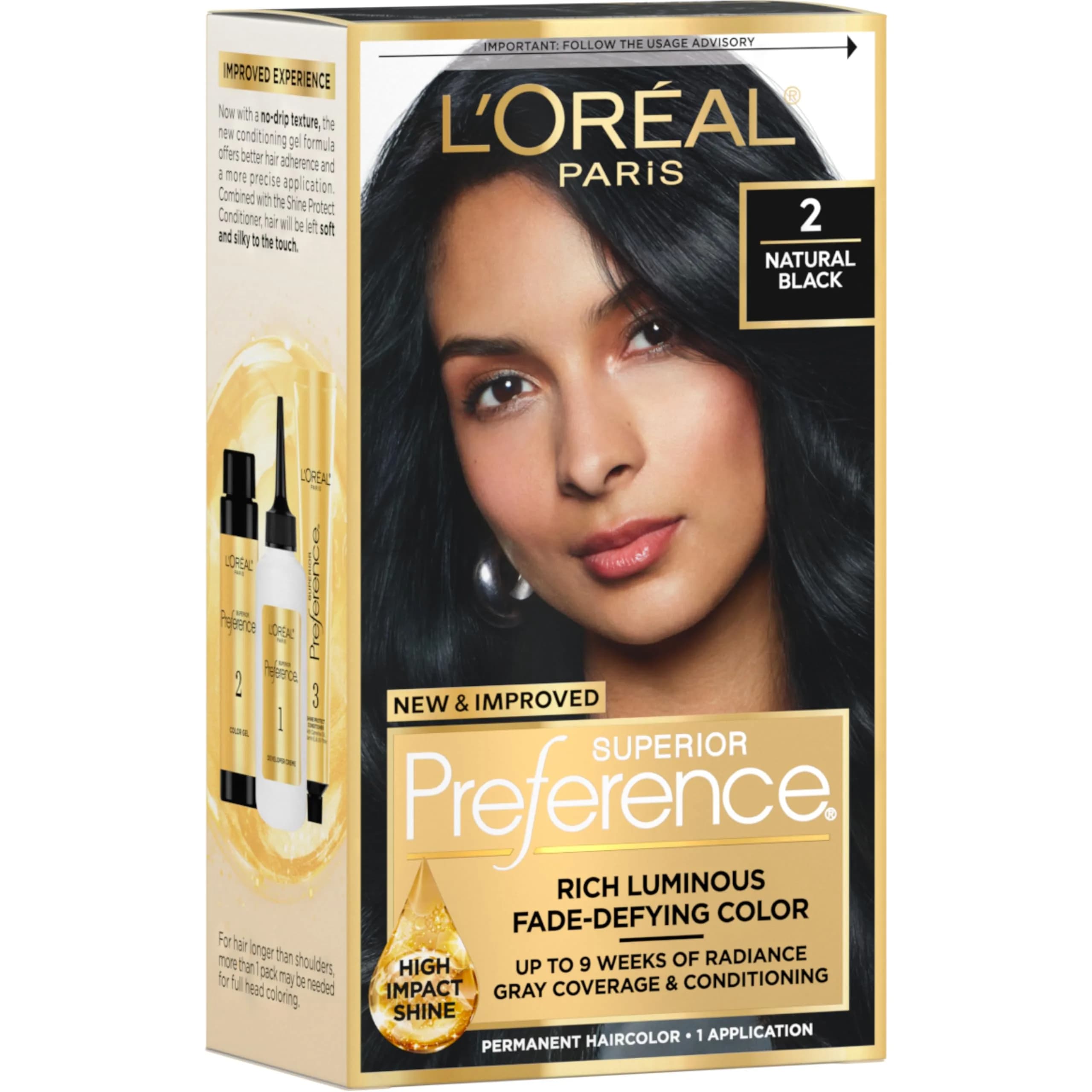 L'Oreal Paris Superior Preference Natural Black 2 Permanent Hair Color Kit - main product image